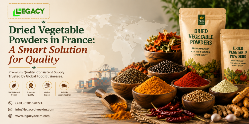 Dried vegetable powders in France for food industry applications